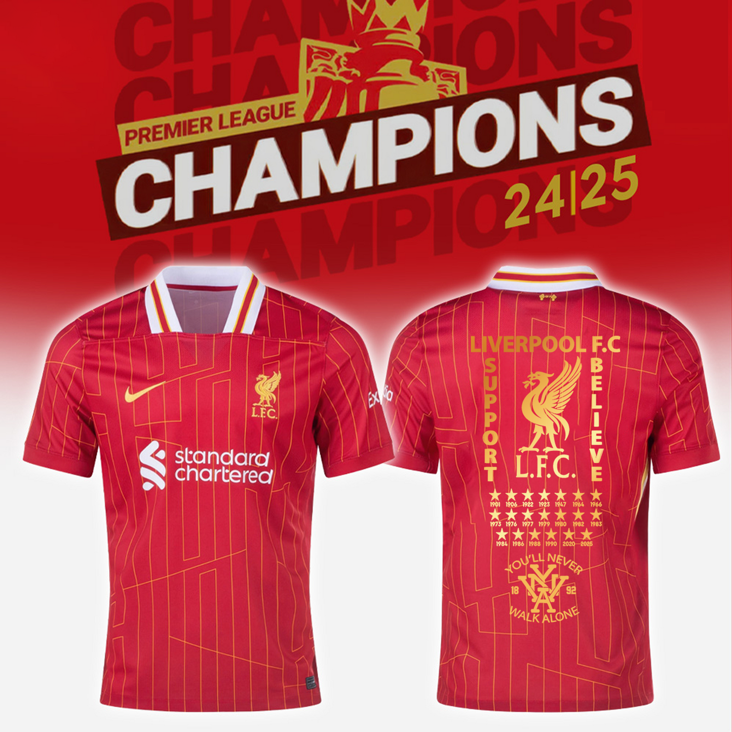 LIV Premier League Champions 2024-25 Season Tshirt V15 NDD