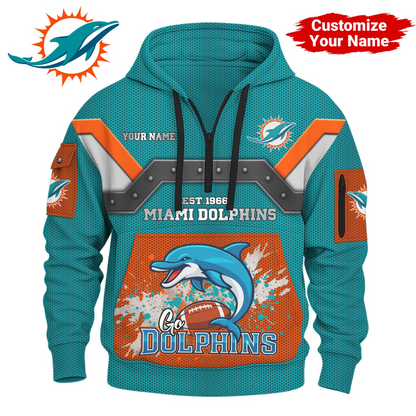 MD Premium NFL 3D Half Zip Hoodie DDT NTL