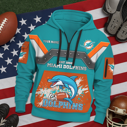 MD Premium NFL 3D Half Zip Hoodie DDT NTL