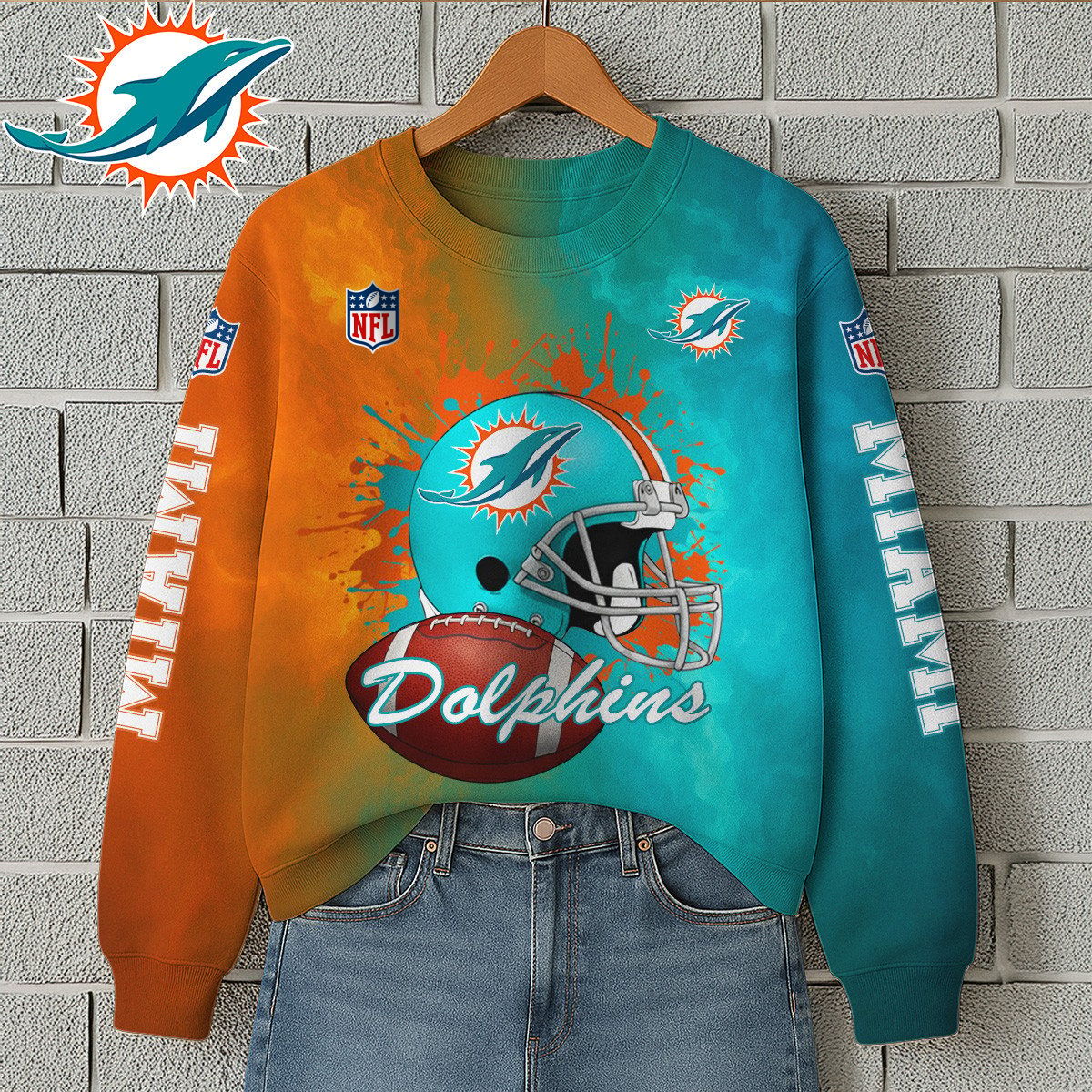 MD Premium NFL Printed Long Sleeve Casual Sweatshirt DDT NTL