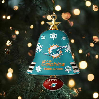 MIA x NFL Christmas Bell Ornament Custom Any Name DatND DVT