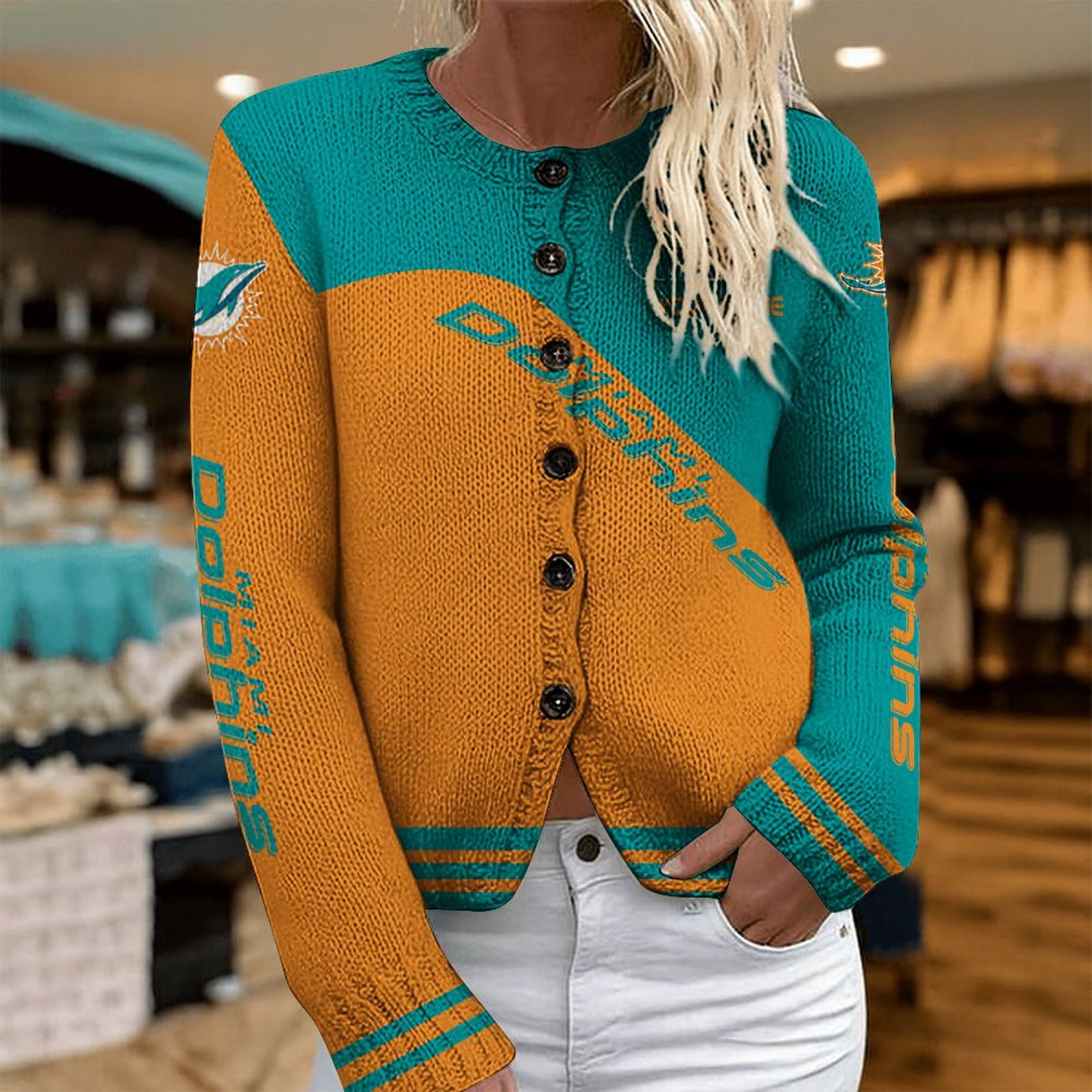 MIA x NFL Knitted Cardigan DATND TANTD