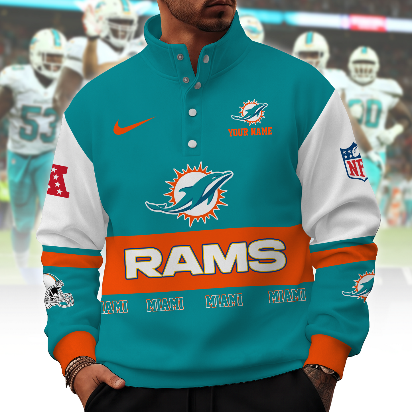 MIA x NFL Stand Collar Sweatshirt 0210 DatND DVT