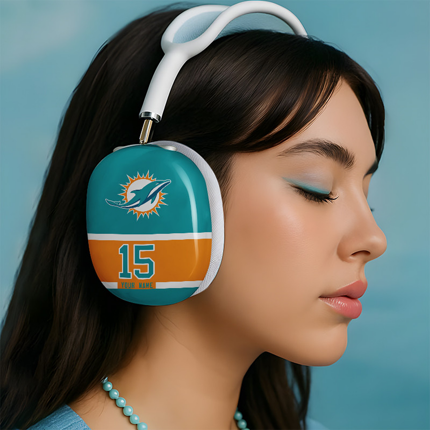 MIA x NFL Special Airpod Max Case Cover Personalized DATND TANTD