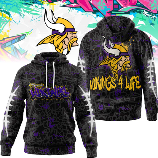 MIN Premium NFL Special Graffiti My Team 4 Life Hoodie DatND DVT