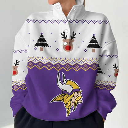 MIN X NFL Women's Outdoor Casual Stand Collar Long Sleeve Pullover DATND THUONGNH