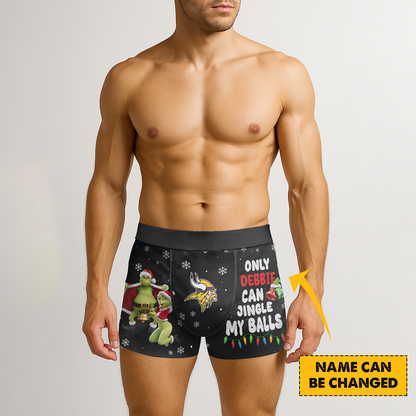 MIN x NFL Funny Grinch Men Boxers Personalized Any Name DatND DVT