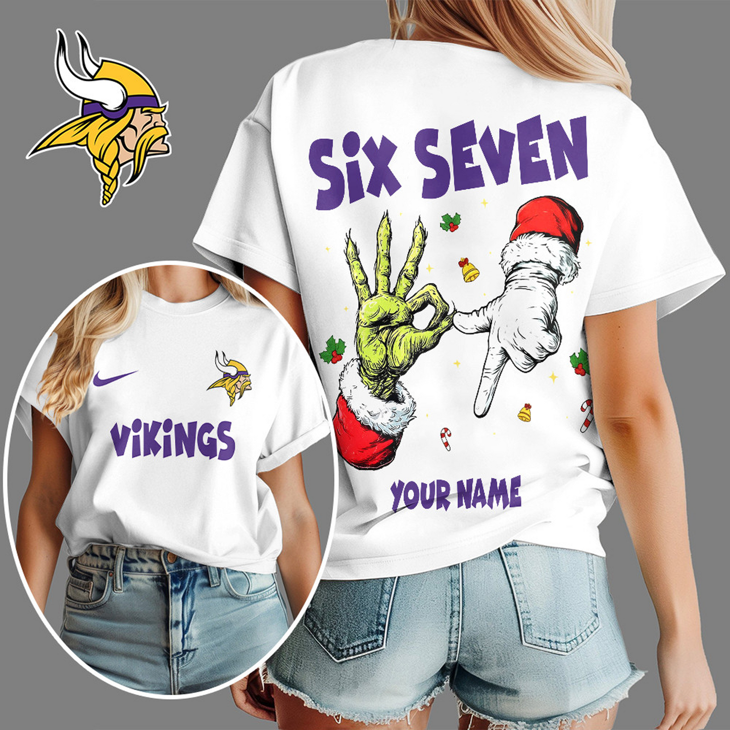 MIN x NFL Funny Six Seven Hot Trend Tshirt Custom Any Name DATND TANTD