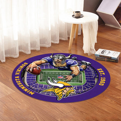 MIN x NFL Luxury 3D Round Rug DatND DVT