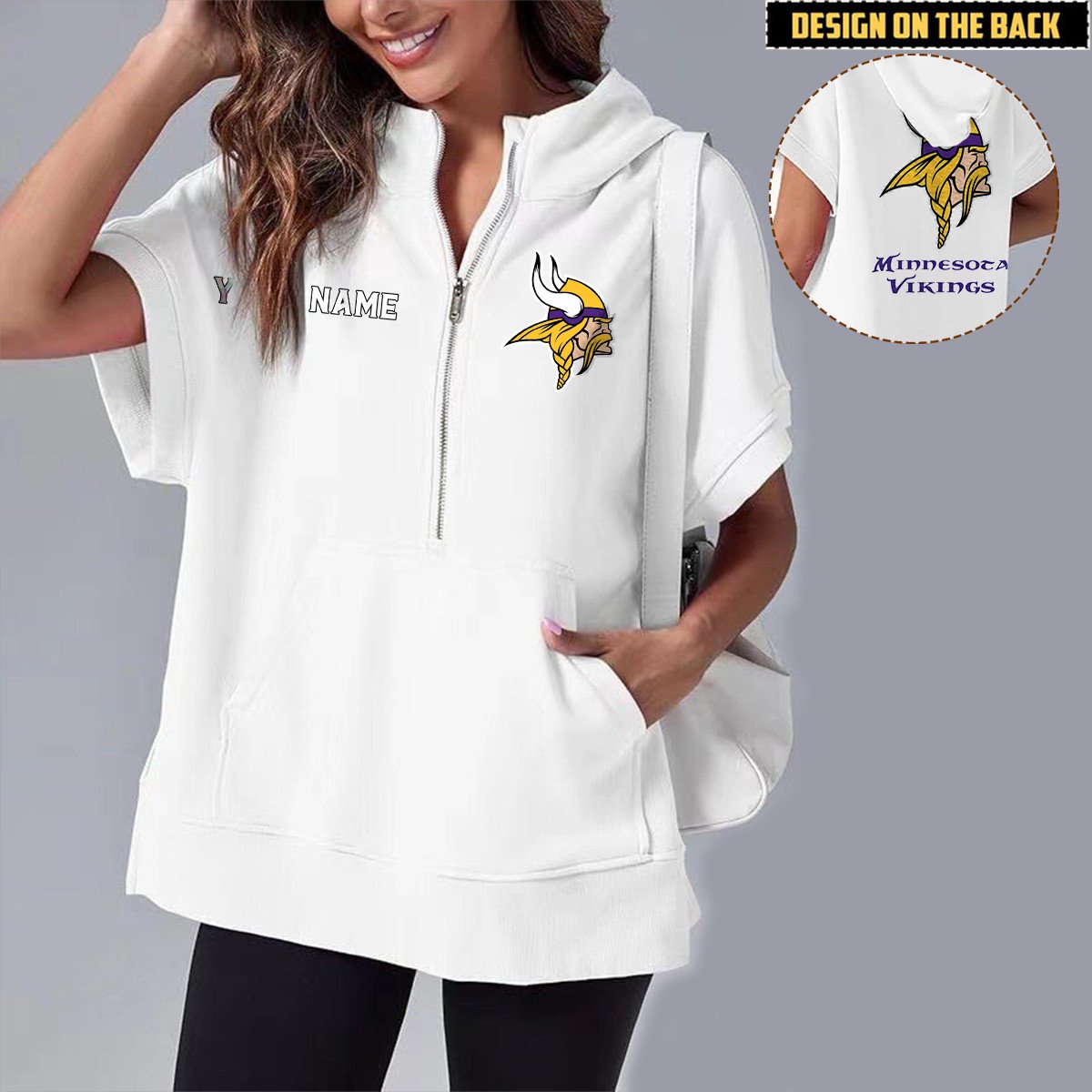 MIN x NFL Short Sleeve Zip Hoodie DATND TANTD
