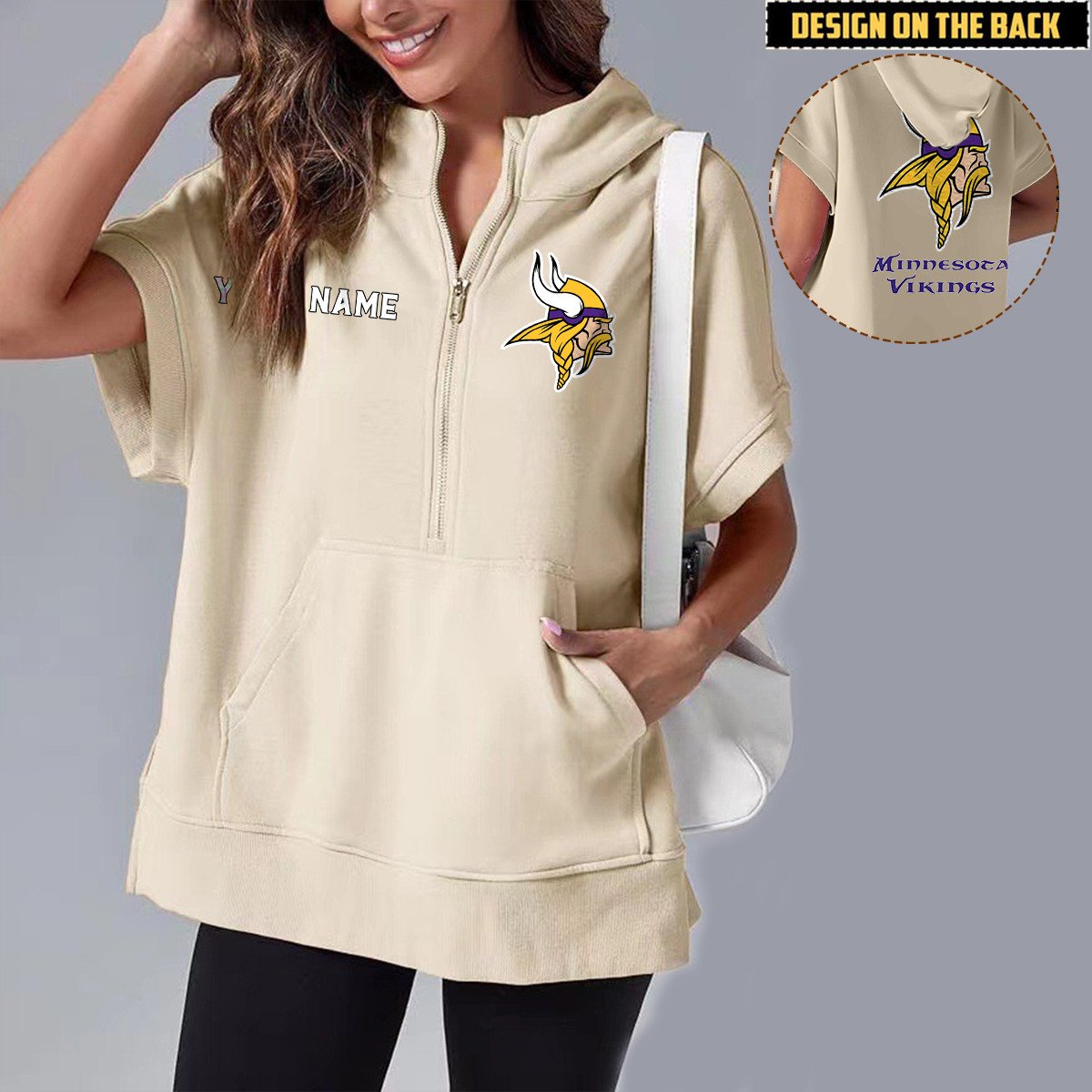 MIN x NFL Short Sleeve Zip Hoodie DATND TANTD