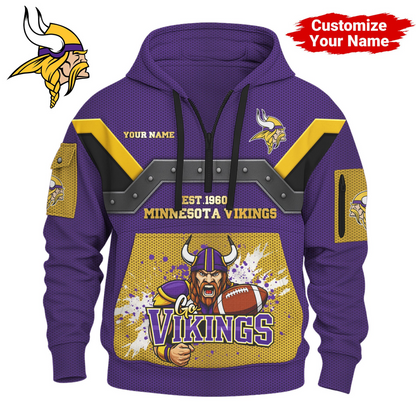 MV Premium NFL 3D Half Zip Hoodie DDT NTL