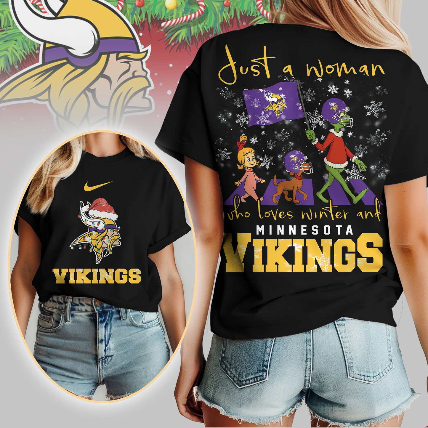 MV Premium NFL Just A Woman Who Loves Winter 3D Shirt DDT CTND