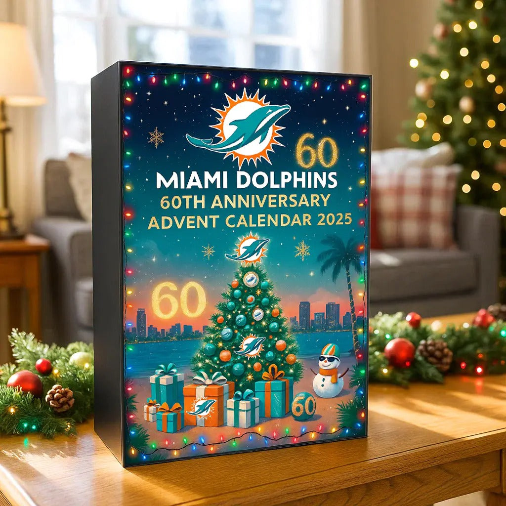 DISCOUNT 60% Miami Dolphins 60th Anniversary Advent Calendar 2025 ?? 24 Gifts Inside! BQH