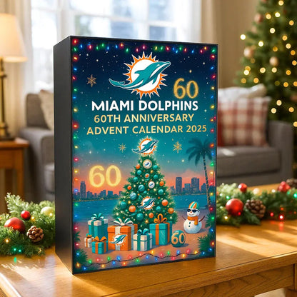 DISCOUNT 60% Miami Dolphins 60th Anniversary Advent Calendar 2025 ?? 24 Gifts Inside! BQH