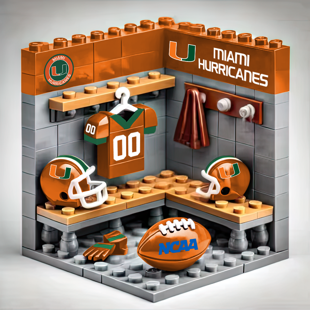 Ver.2 NCAA Teams Custom Building Blocks Creative Peripheral Gift Model Toy Mini Changing Room DDT CTND