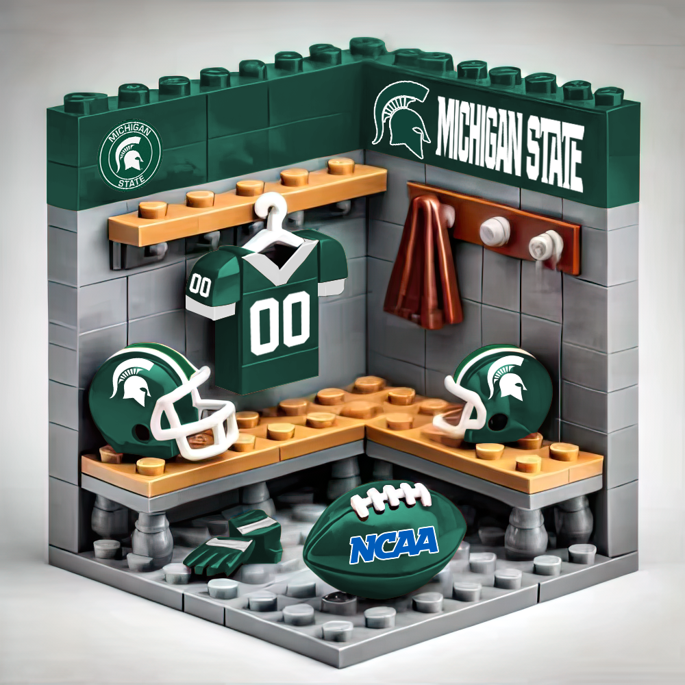 Ver.2 NCAA Teams Custom Building Blocks Creative Peripheral Gift Model Toy Mini Changing Room DDT CTND