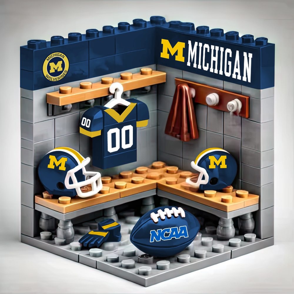 Ver.2 NCAA Teams Custom Building Blocks Creative Peripheral Gift Model Toy Mini Changing Room DDT CTND