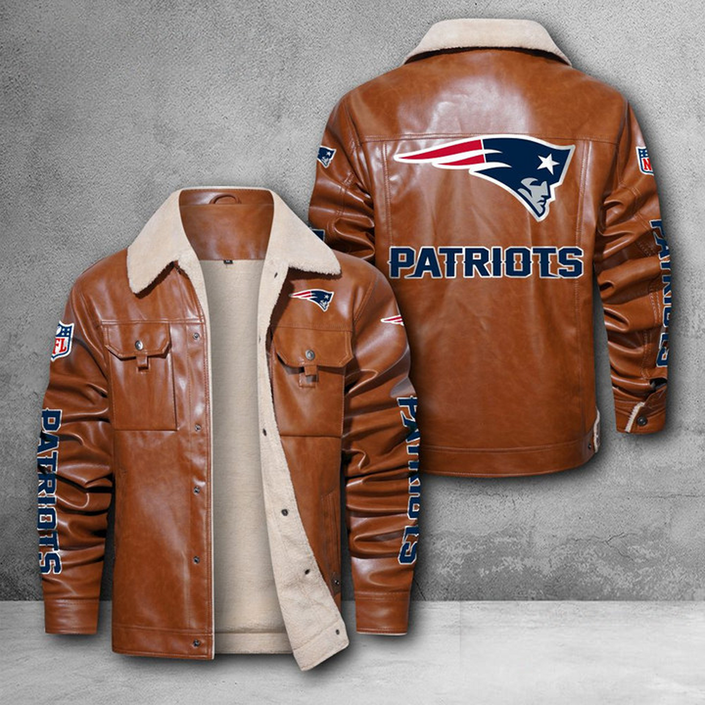 NE X NFL LEATHER JACKET DATND THUONGNH