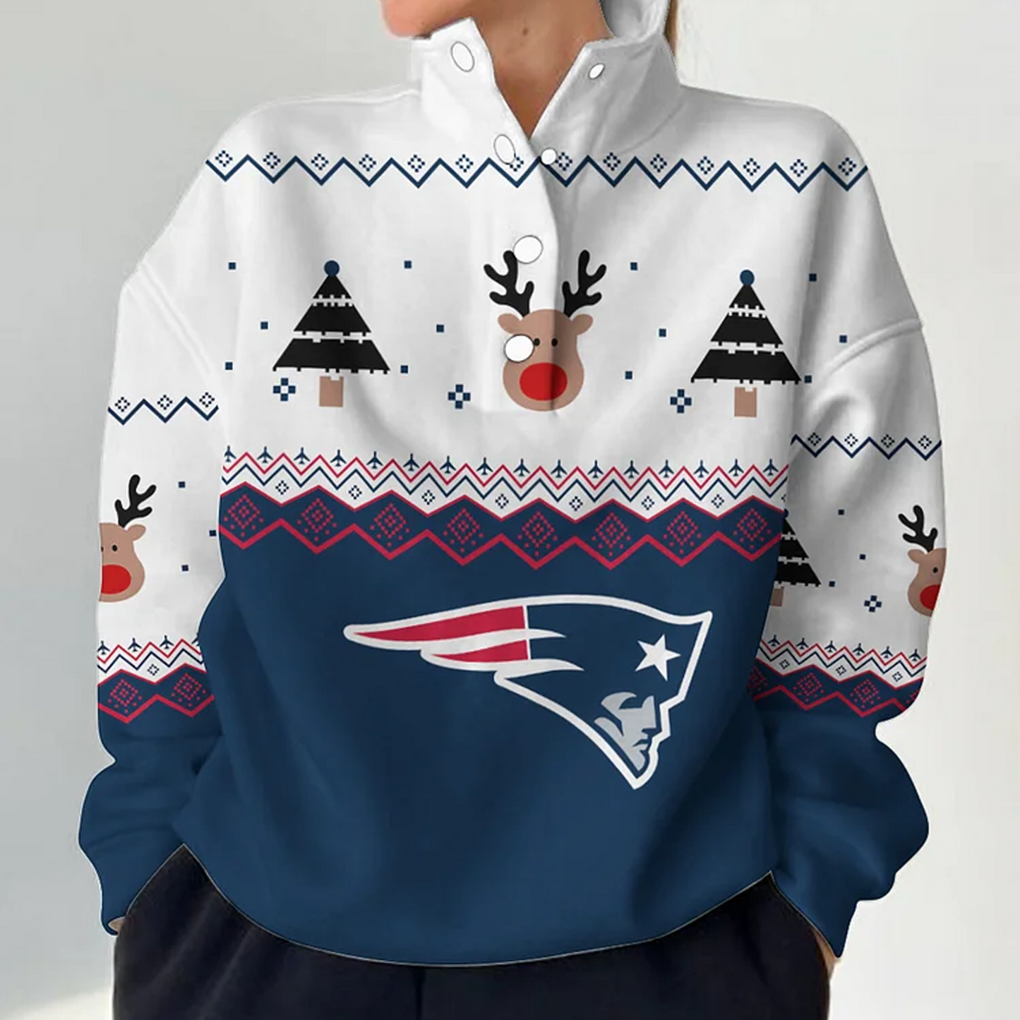 NE X NFL Women's Outdoor Casual Stand Collar Long Sleeve Pullover DATND THUONGNH