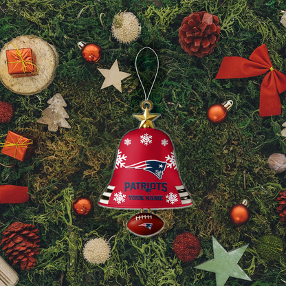NE x NFL Christmas Bell Ornament Custom Any Name DatND DVT