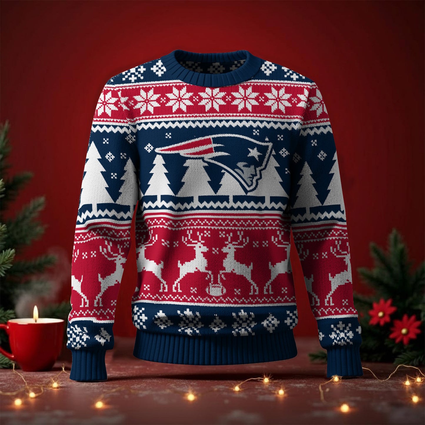 NE x NFL Premium Ugly Christmas Sweater DatND DVT