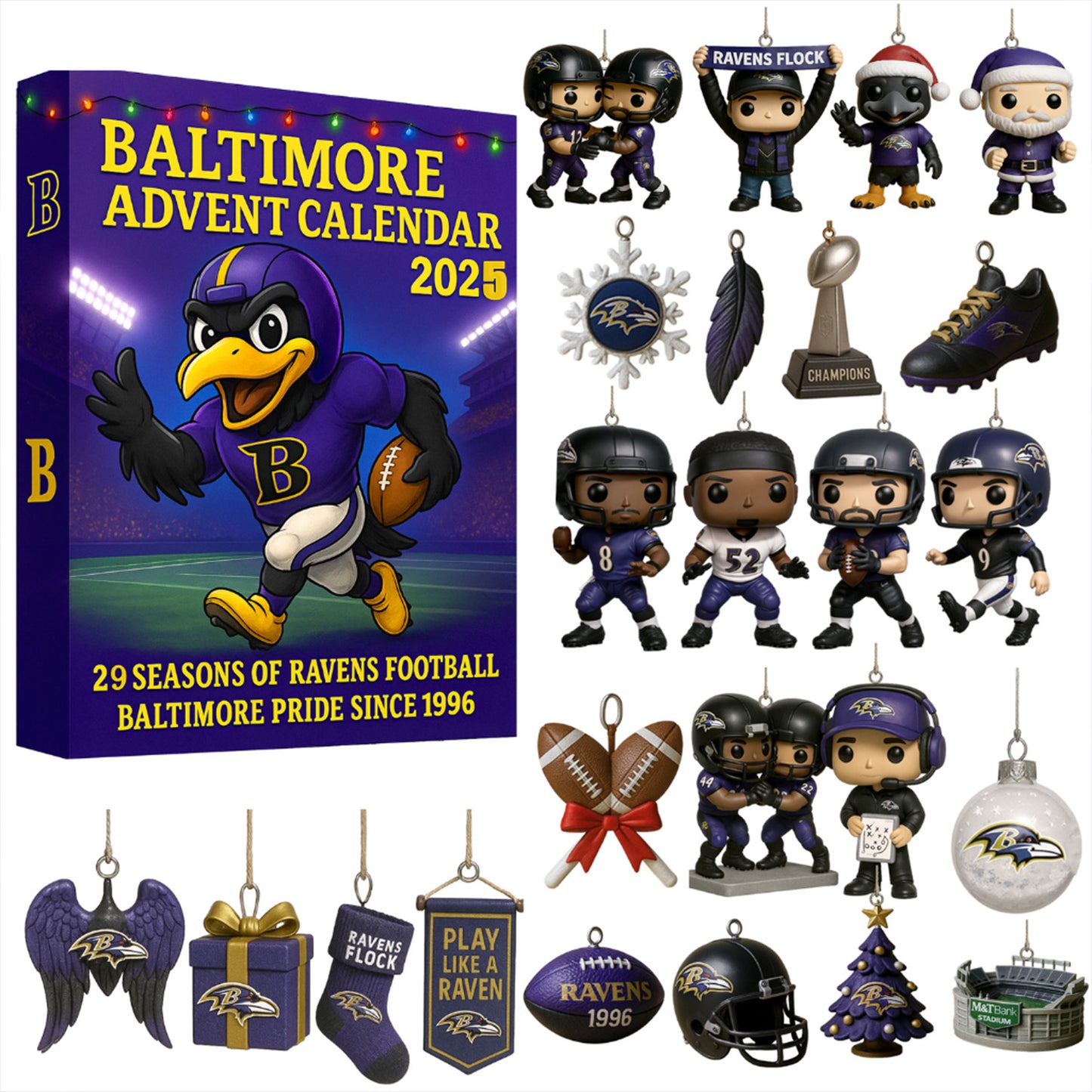 NFL BAL Team Advent Calendar Christmas V1 NAK NHM