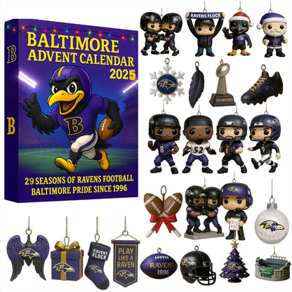 NFL BAL Team Advent Calendar Christmas V1 NAK NHM