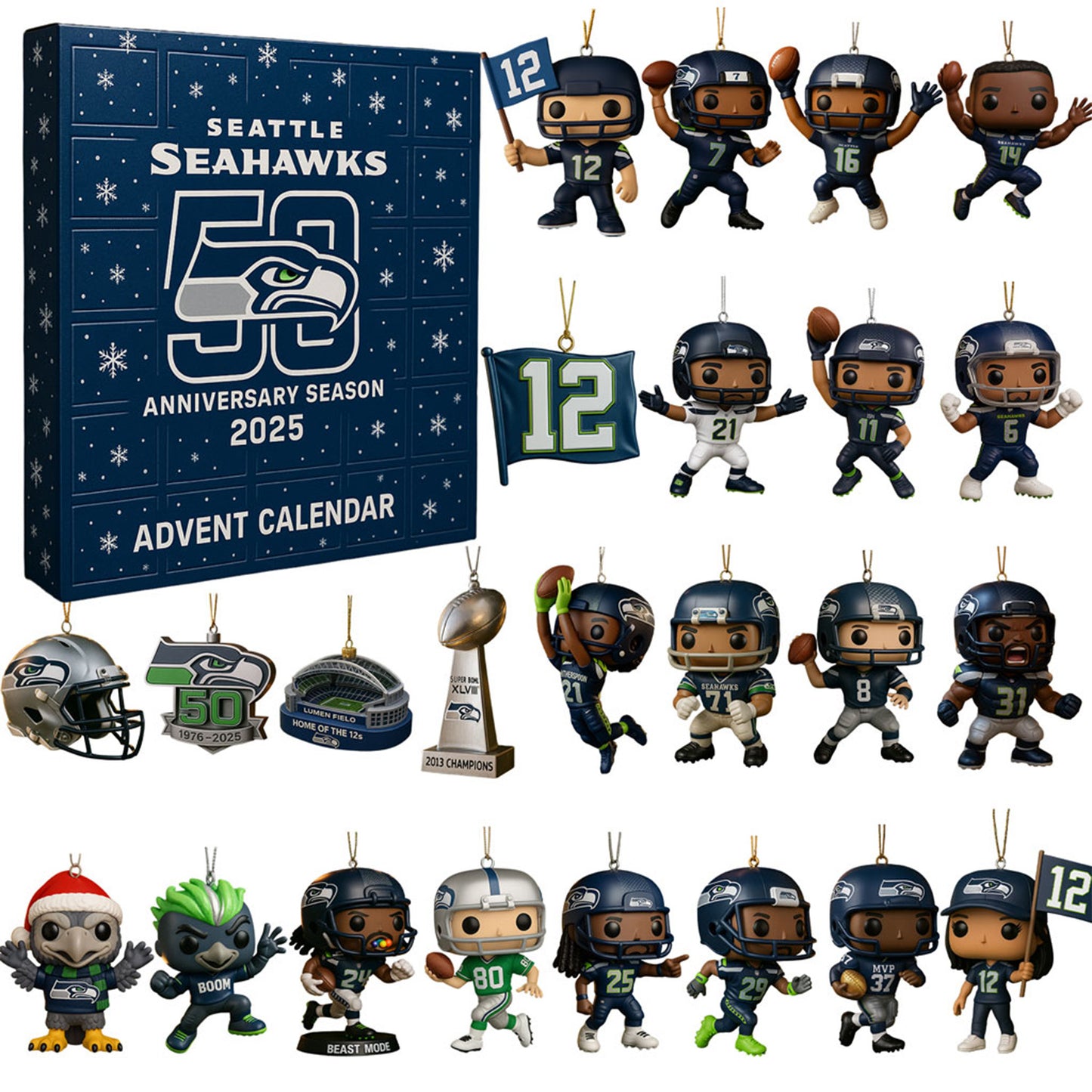 NFL SEA Team Advent Calendar Christmas V1 NAK NHM