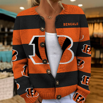 NFL x CIN Women's Cardigan Sweater HLP