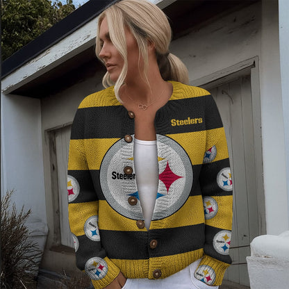 NFL x PIT Women's Cardigan Sweater HLP