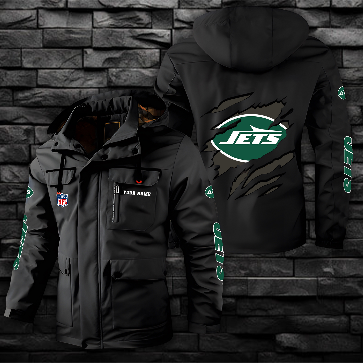NFL x NYJ Windbreaker Hooded Jacket  V1 NAK NHM