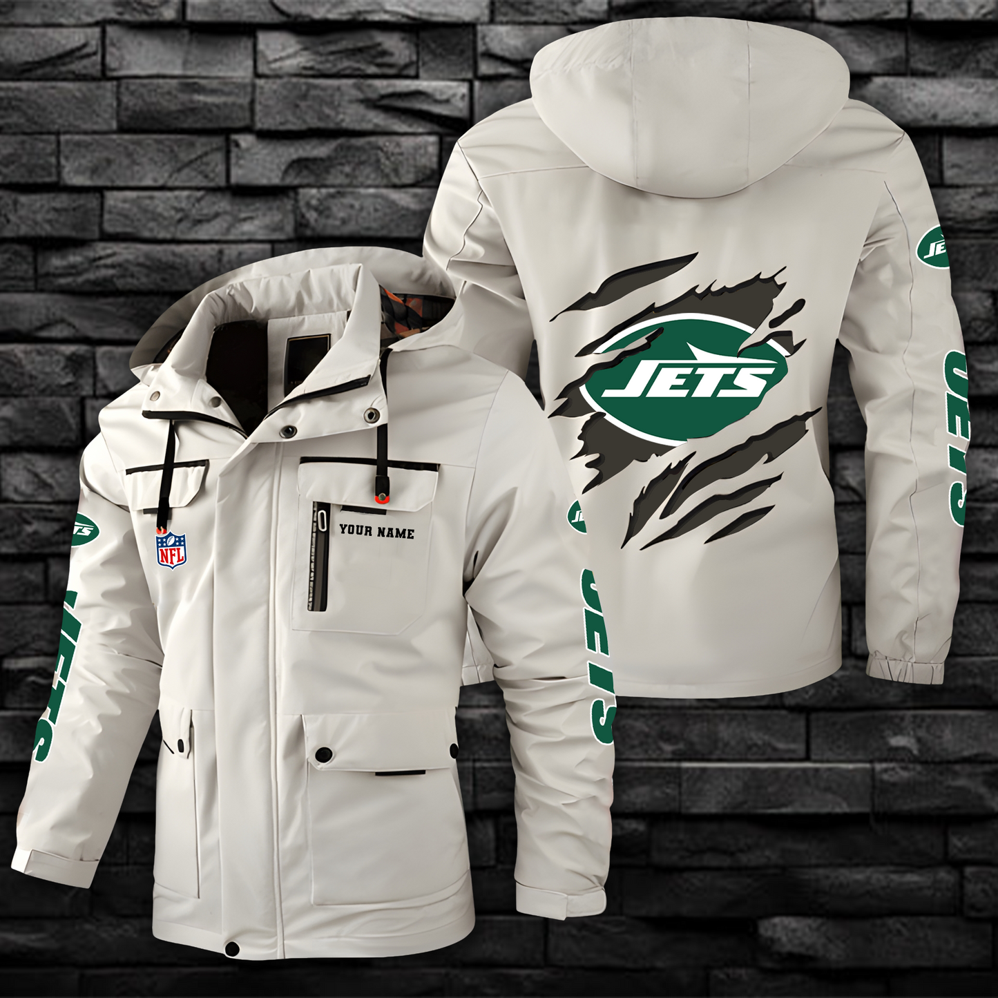 NFL x NYJ Windbreaker Hooded Jacket  V1 NAK NHM