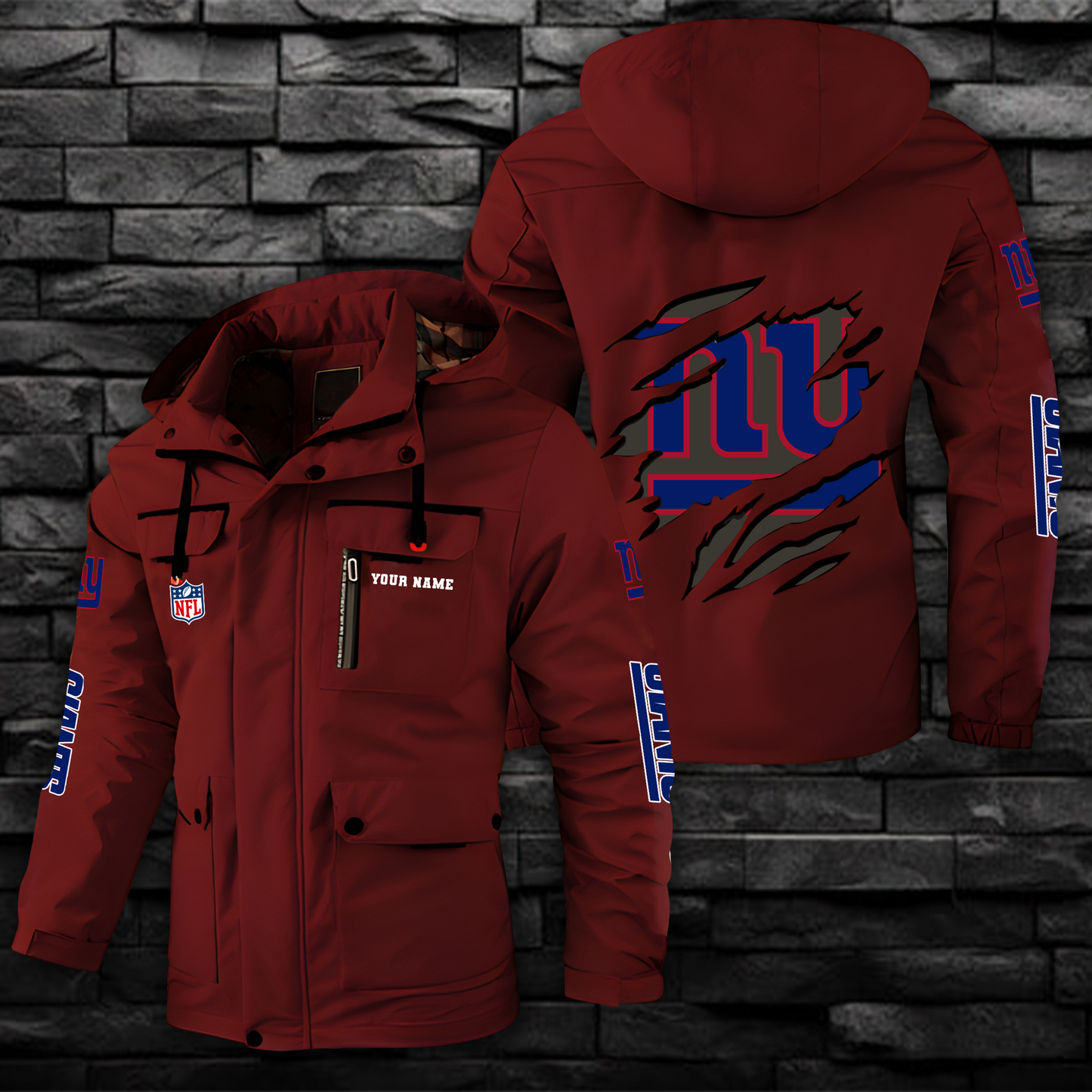 NFL x NYG Windbreaker Hooded Jacket  V1 NAK NHM