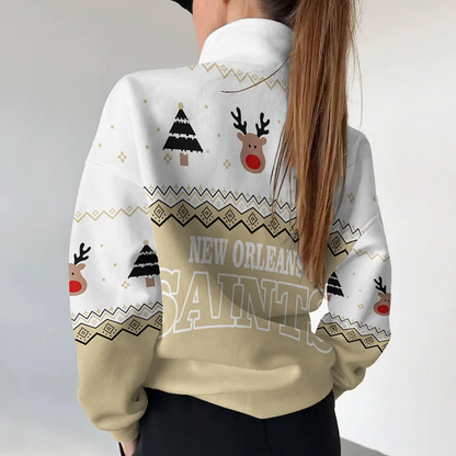 NO X NFL Women's Outdoor Casual Stand Collar Long Sleeve Pullover DATND THUONGNH