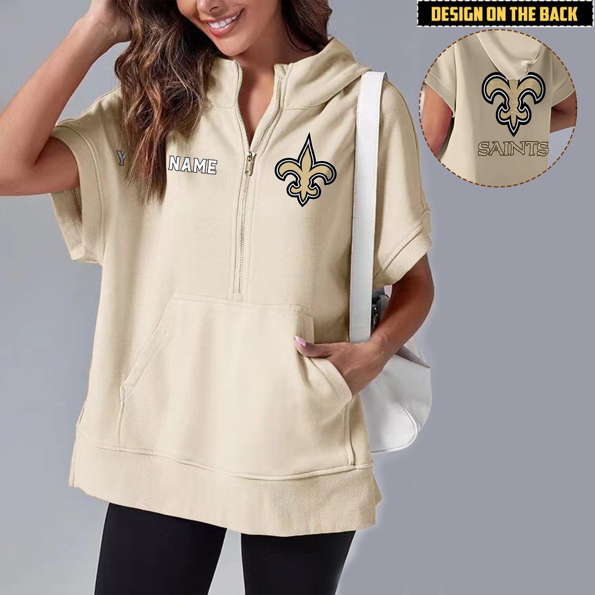 NO x NFL Short Sleeve Zip Hoodie DATND TANTD