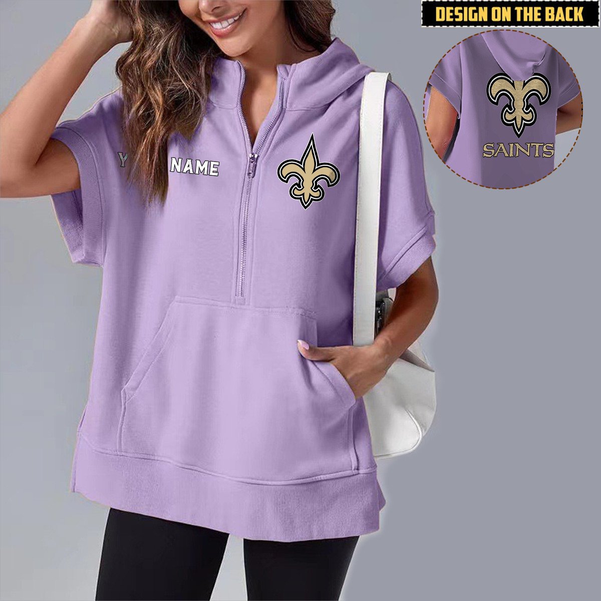 NO x NFL Short Sleeve Zip Hoodie DATND TANTD