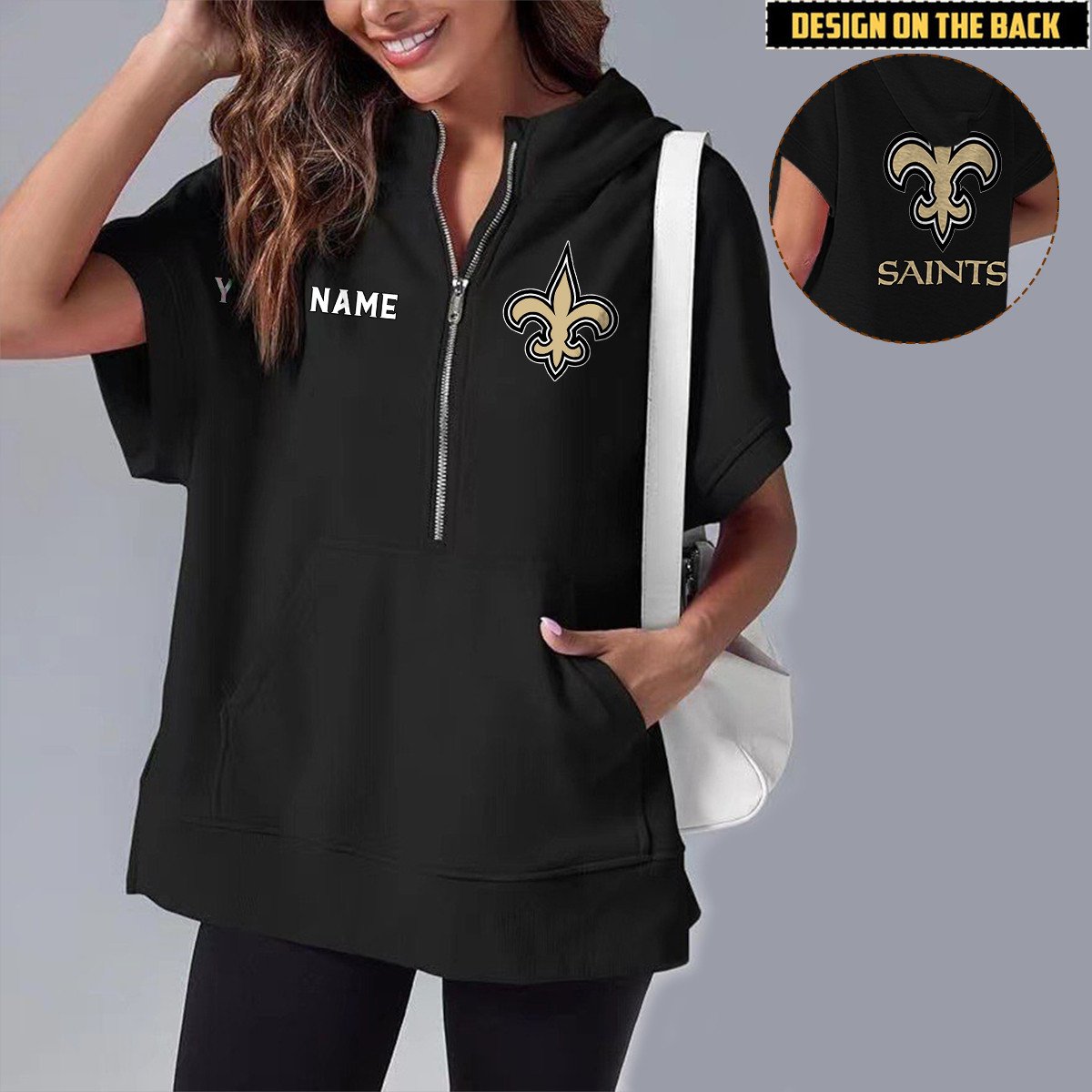 NO x NFL Short Sleeve Zip Hoodie DATND TANTD