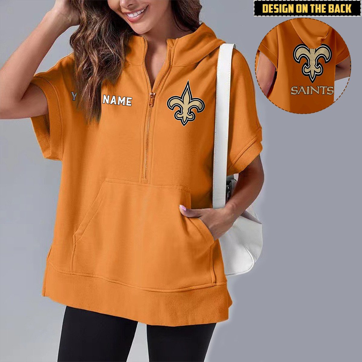 NO x NFL Short Sleeve Zip Hoodie DATND TANTD