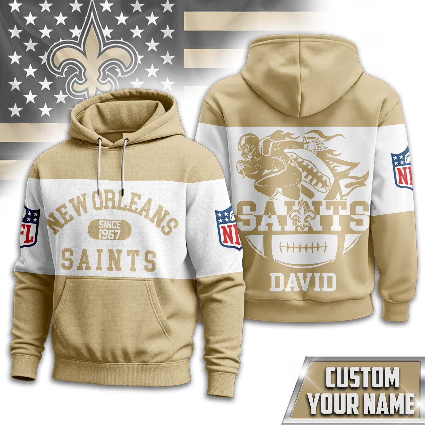 NOS Premium NFL Touchdown Spirit Personalized Hoodie DDT CTND