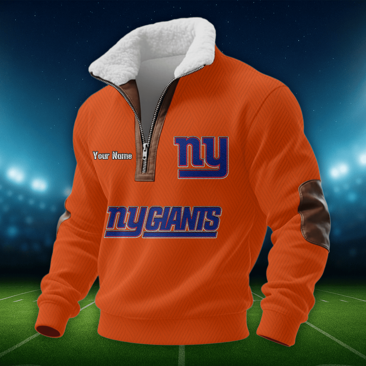 NYG NFL Men Fur Collar Sweatshirt DDT CTND