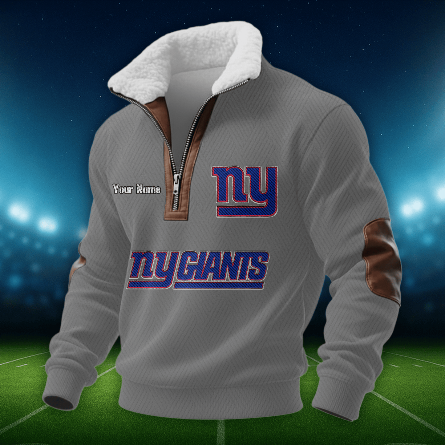 NYG NFL Men Fur Collar Sweatshirt DDT CTND