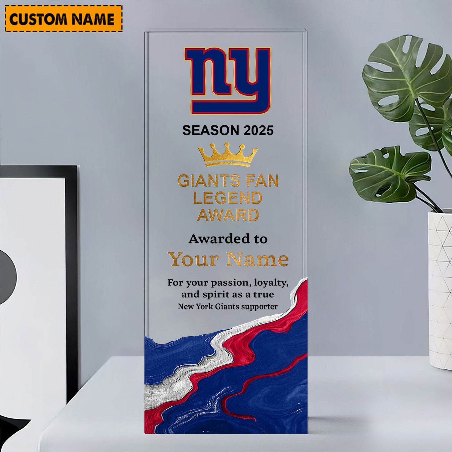 NYG NFL Personalized Acrylic Award Plaque Funny Christmas Gift For Family DDT NTL