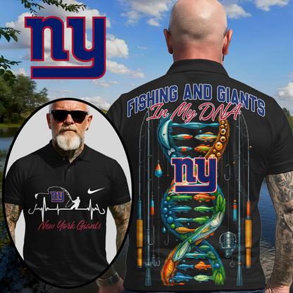 NYG Premium NFL Fishing In My DNA Polo Shirt DDT CTND