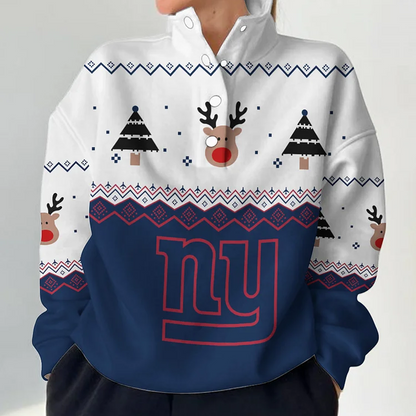 NYG X NFL Women's Outdoor Casual Stand Collar Long Sleeve Pullover DATND THUONGNH
