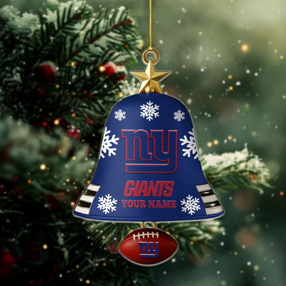 NYG x NFL Christmas Bell Ornament Custom Any Name DatND DVT