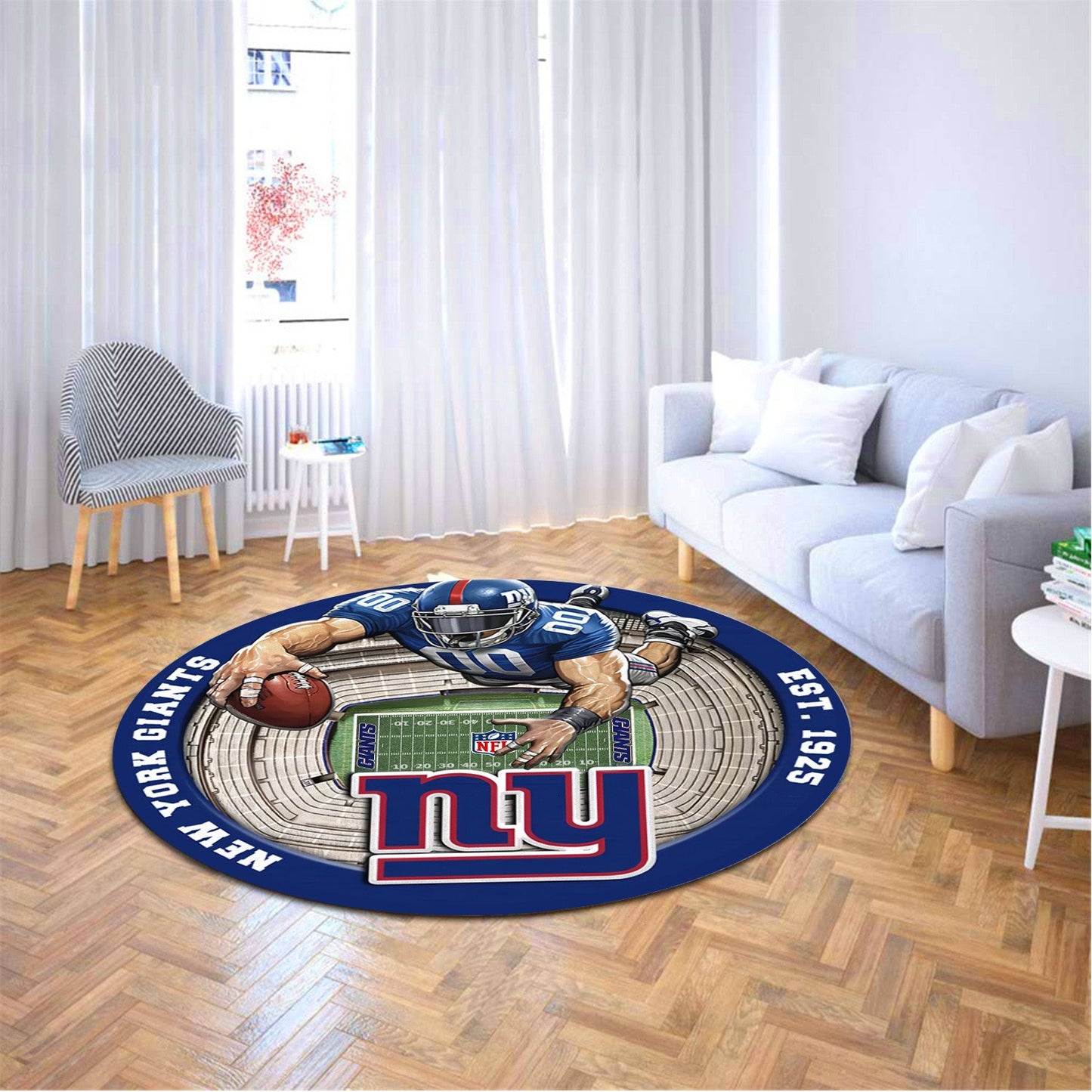 NYG x NFL Luxury 3D Round Rug DatND DVT