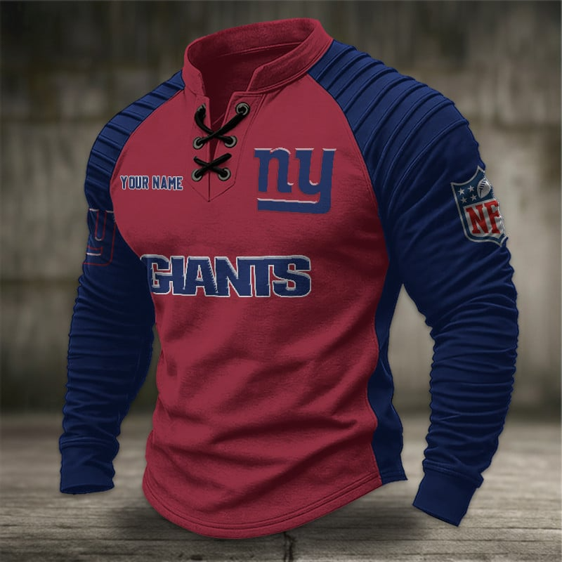 NYG x NFL Men Stand Collar Long Sleeve Top DDT  CTND