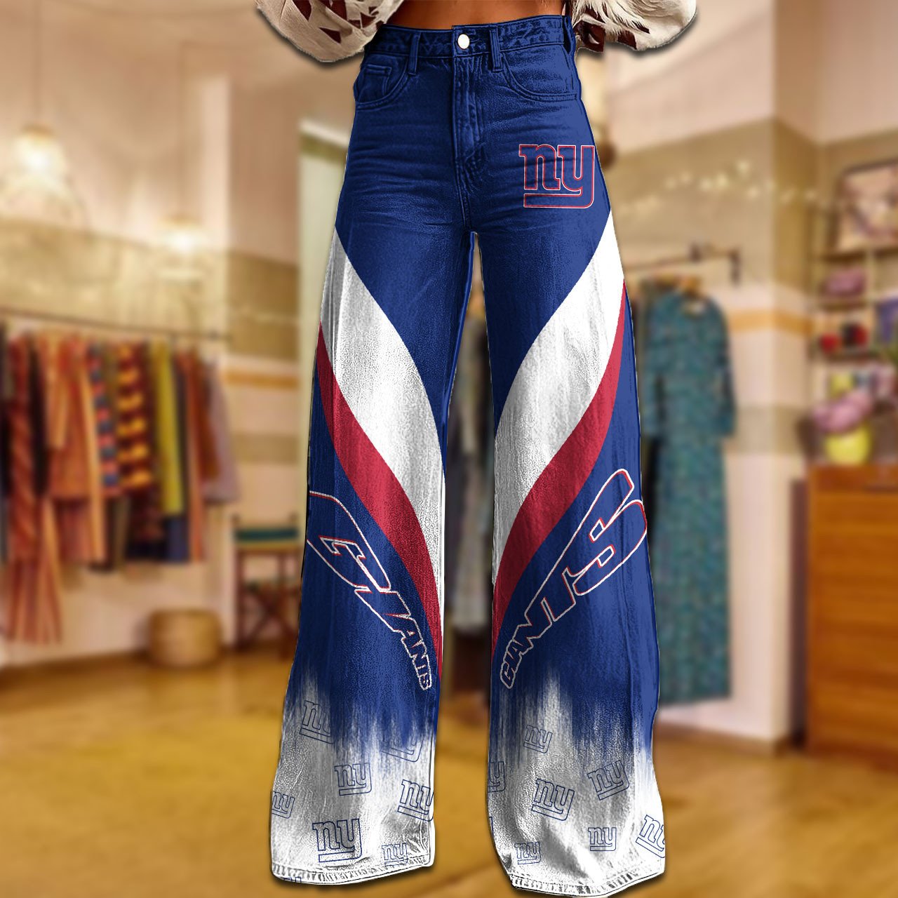 NYG x NFL Women's Casual Wide Leg Pants DATND TANTD 281025