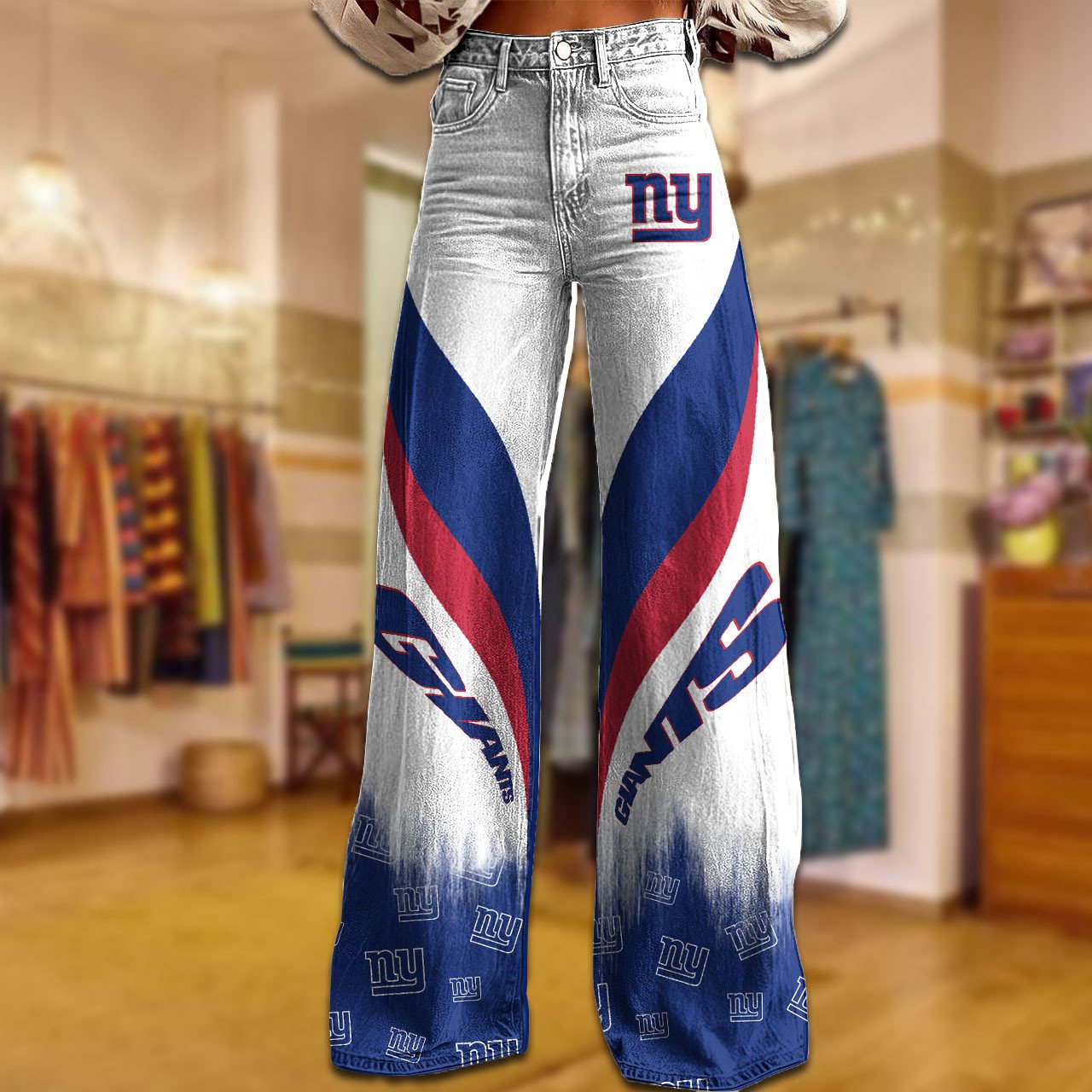 NYG x NFL Women's Casual Wide Leg Pants DATND TANTD 281025